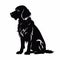 Flawless Line Work: A Black Silhouette Of A Dog In Quiet Contemplation