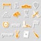 Flawless victory symbols set of color stickers