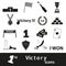 Flawless victory symbols set of icons