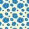 Flax linum blue flowers. Seamless pattern. Vector illustration.