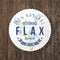 Flax round label with type design