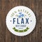 Flax round label with type design