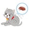 Flea from cat fur harmful bio organism vector illustration