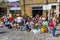 Flea market in a byroad of the Columbia Road Flower Market in London