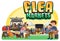 Flea market concept with merchant cartoon character