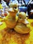 Flea market: figurines of ducklings ceramics