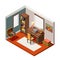 Flea Market Isometric Composition