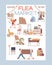 Flea market vector flat invitation poster design.People buying vintage clothes, furniture, and home decor.
