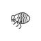 Flea pests line icon