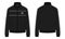 Fleece jacket technical fashion sketch vtor template front and back.