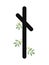Fleece Scandinavia. Vector illustration of runes Nautyz. Nauthis. The symbol of the letter Futhark. Spiritual esoteric. Fleece