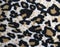 Fleecy white and brown leopard skin fabric