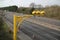 Fleet, Hampshire, UK - March 11th 2017: Average speed cameras in operation on the M3 Motorway to reduce vehicle speed to safe limi