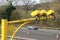 Fleet, Hampshire, UK - March 11th 2017: Average speed cameras in operation on the M3 Motorway to reduce vehicle speed to safe limi