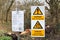 Fleet, Hampshire, UK - March 11th 2017: Warning sign indicating