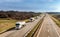 Fleet of Tank trucks on a Highway Road