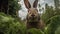 Flemish Giant Rabbit\\\'s Munch in a Verdant Garden