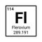 Flerovium mendeleev periodic table element atomic symbol icon