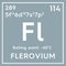 Flerovium. Post-transition metals. Chemical Element of Mendeleev\\\'s Periodic Table. 3D illustration