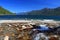 Fletcher Creek flowing into Kootenay Lake near Kaslo, Fletcher Beach Provincial Park, Kootenay Lake, British Columbia, Canada