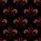 Fleur de lis with abstract texture of dark red colors drawn with watercolor on a dark background