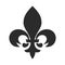 Fleur de lis black icon, classic vintage ornament