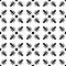 Fleur de lis in diagonal arrangement with dot in the middle. Abstract retro geometrical seamless pattern. Black vector