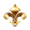 Fleur de lis gold on white vector