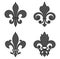 Fleur de lis, heraldic flower symbol - vector