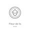 fleur de lis icon vector from scouts collection. Thin line fleur de lis outline icon vector illustration. Outline, thin line fleur