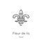 fleur de lis icon vector from travel collection. Thin line fleur de lis outline icon vector illustration. Outline, thin line fleur