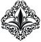 Fleur-de-lis or lily flower icon for greeting cards
