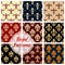 Fleur-de-lys french royal seamless pattern set