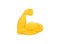 Flexed biceps icon. Hand gesture emoji vector illustration