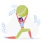 Flexibility Exercise, Workout Vector Illustration