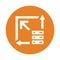 Flexibility, scalability icon. Orange color vector EPS