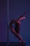 flexible athletic girl dancing with pole