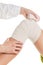 Flexible elastic supportive orthopedic bandage, compression stabilizer knee.