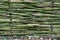 Flexible fence made of willow branches in the country