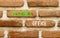 Flexible office symbol. Concept words Flexible office on beautiful brick wall. Beautiful red brown brick wall background. Business