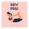 Flexible sport girl do bow yoga pose.