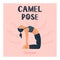 Flexible sport girl do camel yoga pose.
