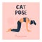 Flexible sport girl do cat yoga pose.