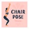 Flexible sport girl do chair yoga pose.