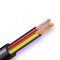 Flexible -wire electrical copper cable isolated on white background. Copper multicore cable with double color insulation