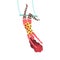 Flexible woman equilibrist hanging on swing holding by legs vector flat illustration. Cute female professional gymnast