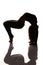 Flexible woman stretching silhouette