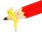Flexible yellow pencil and big red pencil