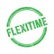 FLEXITIME text written on green grungy round stamp