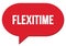 FLEXITIME text written in a red speech bubble